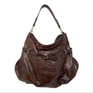 DKNY brown Convertible Leather hobo bag